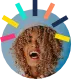 Business Energy Comparison - Lady with design element above her head icon