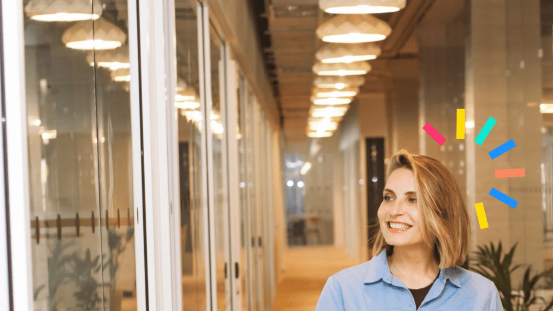 Woman smiling in office