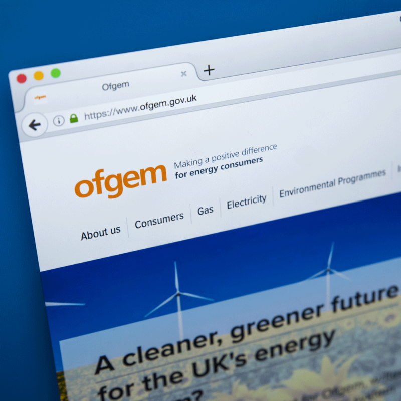Ofgem website on laptop